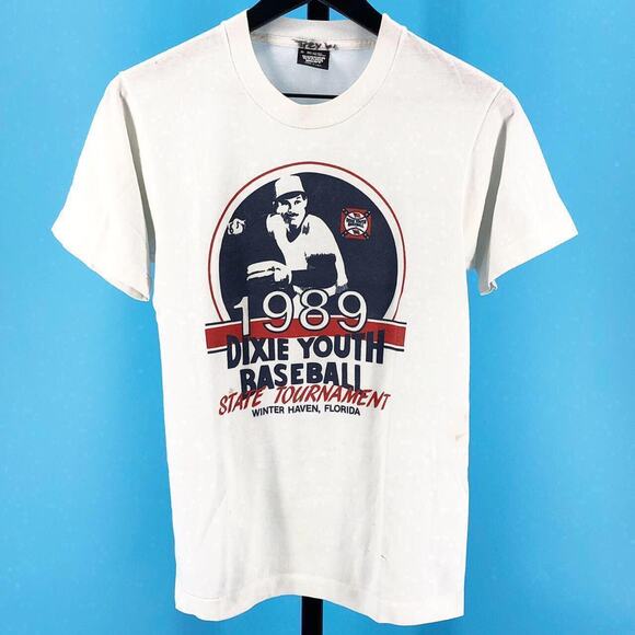 1989 Dixie Youth Baseball State Tournament tshirt 80s 1980s vintage - Picture 1 of 4